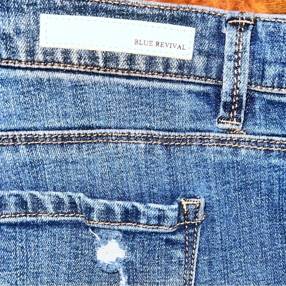 Blue Revival Distressed Frayed Denim Jean Sz.32 - Picture 3 of 10